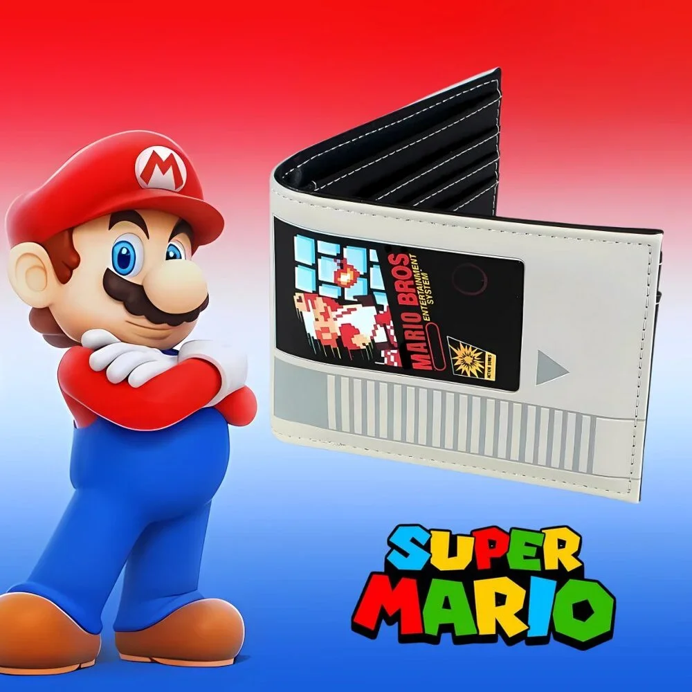 NEW SUPER MARIO ORIGINAL WALLET GAME‎ CARTRIDGE BIFOLD UNISEX MENS WOMEN KIDS